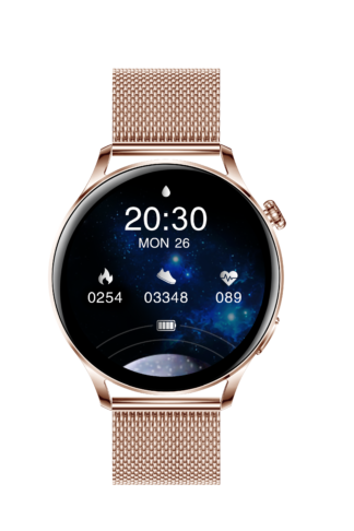 SMARTWATCH GARETT LADY ELEGANCE RT ZŁOTY, STALOWY