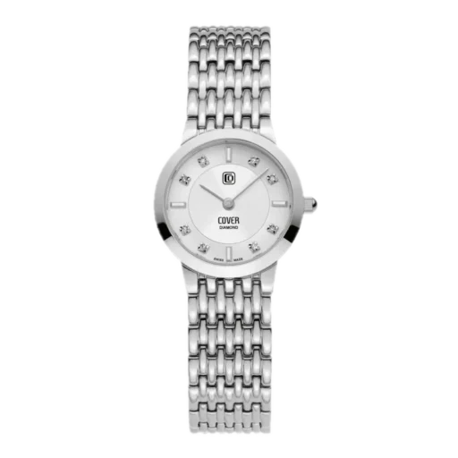 Srebrny zegarek damski Cover Langham Diamond CO125.20 z tarczą ozdobioną diamentami. Stylowa bransoleta ze stali nierdzewnej i elegancka, minimalistyczna tarcza sprawiają, że jest to idealny dodatek na każdą okazję.