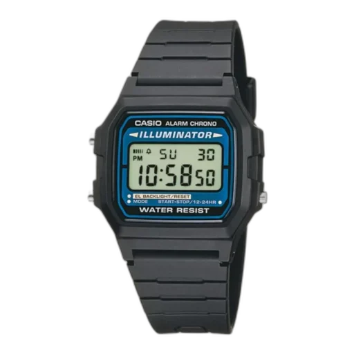 Casio F-105W-1AWYEF to klasyczny zegarek cyfrowy z funkcją podświetlenia Illuminator, alarmem, stoperem i wodoodpornością. Idealny do codziennego użytku i aktywnego stylu życia.