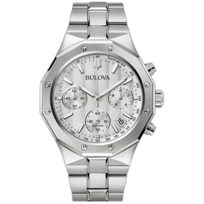 Zegarek Bulova Precisionist Chronograph 96B408 to wyjątkowy model, który łączy precyzję, nowoczesność i funkcjonalność. Wyposażony w chronograf, tachometr oraz wyjątkowo dokładny mechanizm, działa na częstotliwości 262 kHz. Jego stalowa obudowa oraz bransoleta nadają mu elegancki, ale również sportowy charakter. Z białą tarczą z subtelnymi detalami, idealnie pasuje do osób szukających zegarka o nowoczesnym, ale klasycznym designie.