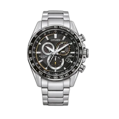 Męski zegarek Citizen CB5914-89E z czarną tarczą, funkcją chronografu, technologią Eco-Drive i synchronizacją radiową – idealny prezent dla mężczyzny ceniącego precyzję