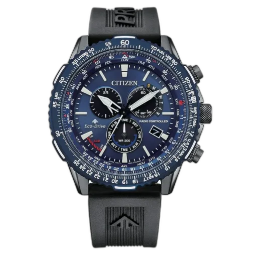 Męski zegarek Citizen CB5006-02L Promaster Sky z granatową tarczą, radiową synchronizacją czasu i technologią Eco-Drive – doskonały wybór na prezent dla aktywnego mężczyzny