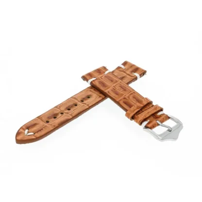 PASEK SKÓRZANY KZE04 BRĄZOWY 20MM - obrazek 4