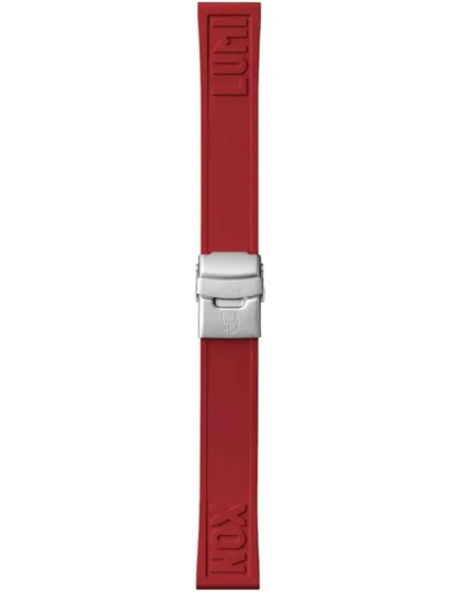 Pasek Luminox FP2205.30Q to wyrazisty czerwony pasek gumowy o szerokości 22 mm, wykonany z odpornego na warunki atmosferyczne kauczuku. Dzięki swojej elastyczności i wodoodporności świetnie sprawdzi się zarówno w codziennym użytkowaniu, jak i podczas aktywności outdoorowych. Posiada solidną, stalową klamrę z logo Luminox oraz charakterystyczne tłoczenia „LUMI” i „NOX” na obu końcach, co dodaje mu sportowego charakteru. Idealny wybór dla osób chcących nadać zegarkowi dynamicznego wyglądu i wyróżnić się z tłumu.