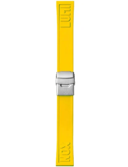 Pasek Luminox FP2205.50Q to żółty pasek gumowy o szerokości 22 mm, stworzony z myślą o miłośnikach wyrazistych akcentów i sportowego stylu. Wykonany z trwałego kauczuku, zapewnia wygodę noszenia oraz odporność na wodę, pot i warunki zewnętrzne. Wyposażony w stalową klamrę z wygrawerowanym logo marki oraz wytłaczane napisy „LUMI” i „NOX”, które dodają charakteru i rozpoznawalności. Ten intensywny kolor świetnie komponuje się z zegarkami outdoorowymi i nurkowymi, przyciągając uwagę i dodając energii każdej stylizacji.