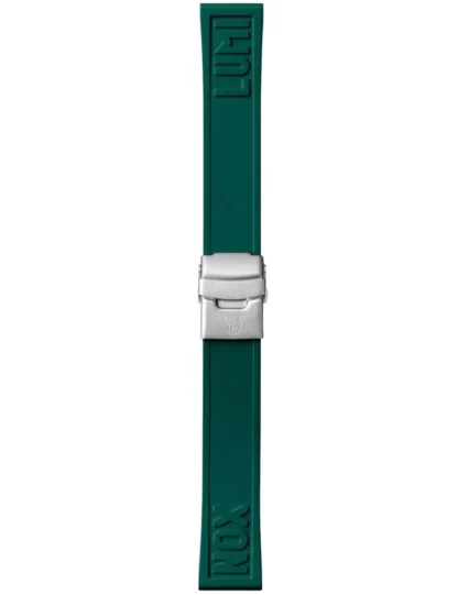 Pasek Luminox FP2205.61Q w kolorze ciemnozielonym to wytrzymały gumowy pasek o szerokości 22 mm, zaprojektowany z myślą o aktywnych użytkownikach zegarków. Wykonany z odpornego na wilgoć i uszkodzenia materiału kauczukowego, idealnie sprawdzi się w trudnych warunkach – zarówno w terenie, jak i pod wodą. Model ten wyróżnia się tłoczonymi napisami „LUMI” i „NOX” oraz solidnym zapięciem ze stali szlachetnej z wygrawerowanym logo marki. Ciemnozielony odcień nadaje paskowi elegancko-wojskowego charakteru, doskonale komponując się z zegarkami serii Navy Seal i Bear Grylls.