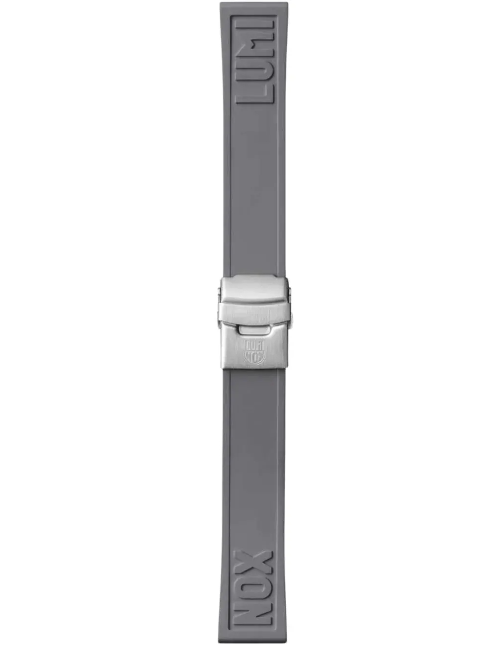 Pasek Luminox FP2205.80Q to solidny gumowy pasek w kolorze szarym, o szerokości 22 mm, zaprojektowany z myślą o wytrzymałości i komforcie noszenia. Wyposażony w klasyczne zapięcie oraz wytłoczone logo Luminox, stanowi idealne uzupełnienie sportowych i taktycznych modeli zegarków marki.