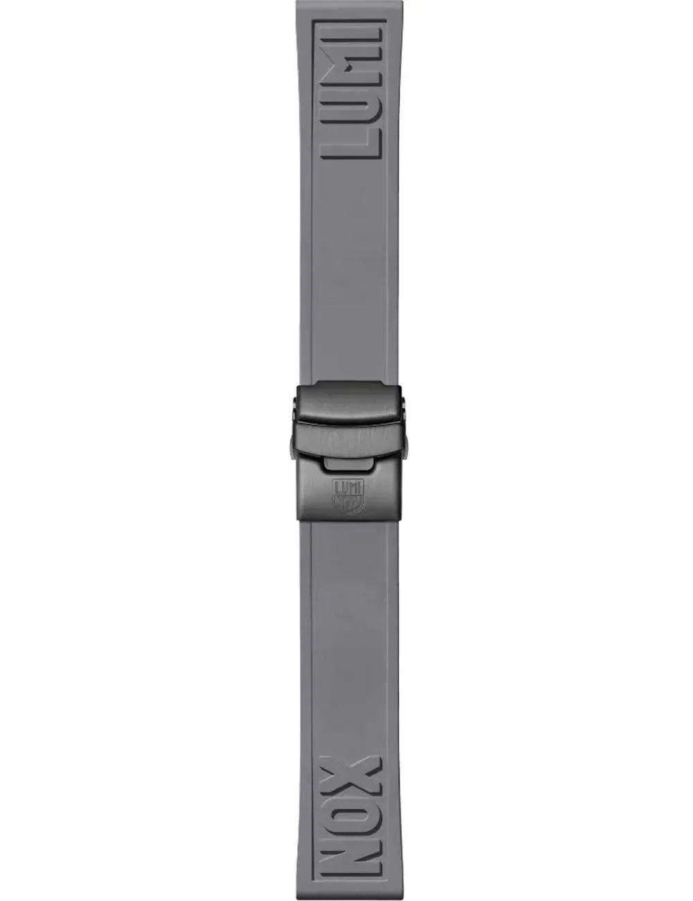 Pasek Luminox FP2406.80B to solidny gumowy pasek w kolorze szarym, o szerokości 24 mm, zaprojektowany z myślą o zegarkach Luminox z czarną powłoką IP (Ion Plating). Wykonany z trwałego materiału odpornego na działanie wody, potu i promieni UV, idealnie sprawdzi się w wymagających warunkach. Posiada wyraziste tłoczenie z logotypem „LUMI” i „NOX” oraz solidne zapięcie typu klamra w kolorze czarnym. To doskonały wybór dla osób, które cenią nowoczesny, sportowy styl i chcą odświeżyć wygląd swojego zegarka.