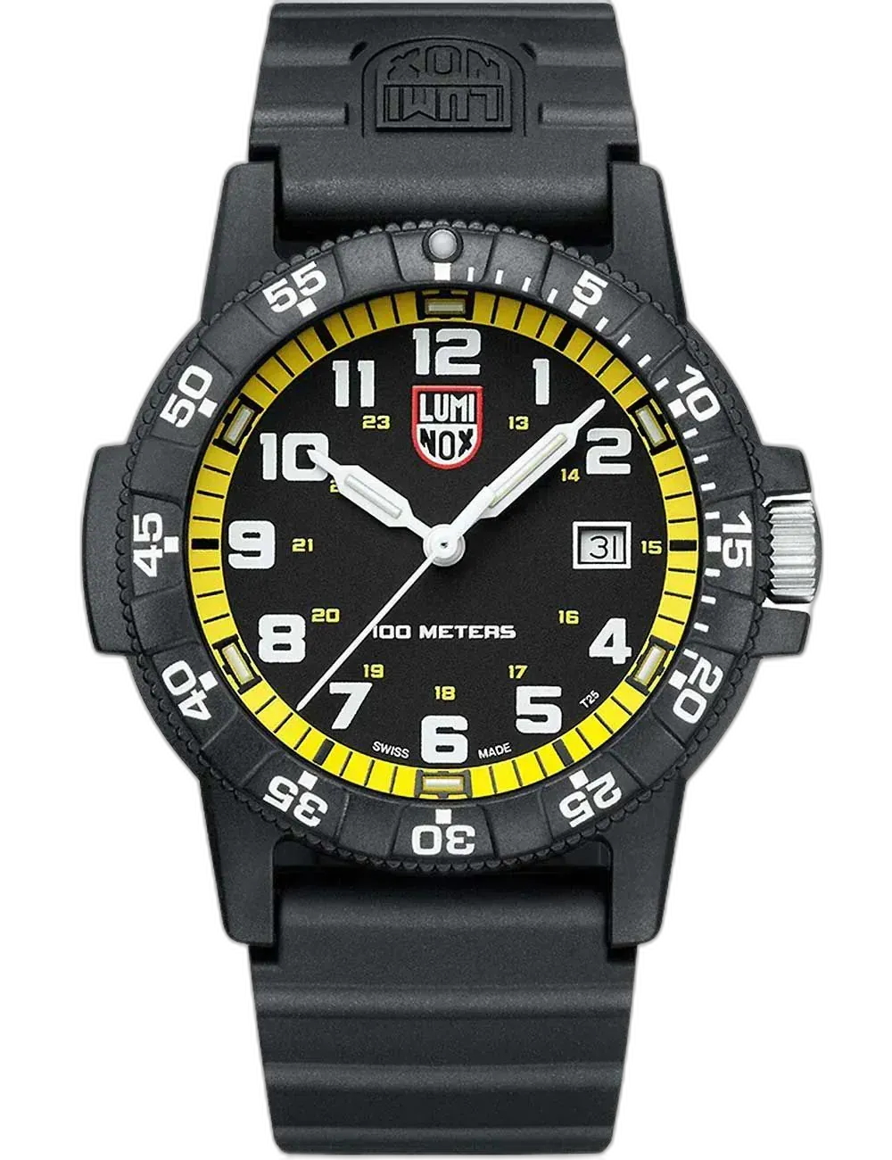 Zegarek Luminox XS.0325 Leatherback Sea Turtle Giant to solidna propozycja dla fanów sportowego stylu. Czarna tarcza z białymi indeksami i żółtym pierścieniem minutowym zapewnia doskonałą czytelność. Wytrzymała koperta o średnicy 44 mm i wodoszczelność do 100 metrów sprawiają, że sprawdzi się w codziennym użytkowaniu i podczas aktywności nad wodą. Idealny wybór dla tych, którzy cenią trwałość i wyrazisty design.