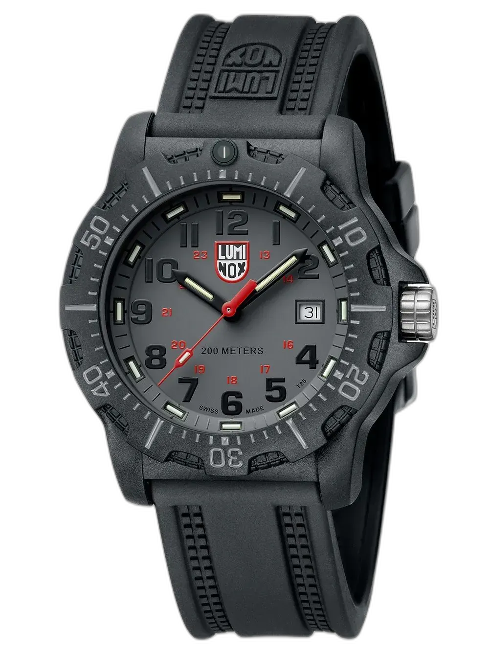 Zegarek Luminox XL.8882 Black OPS to nowoczesny model taktyczny o grafitowej tarczy z czerwonymi akcentami, który emanuje siłą i precyzją. Wytrzymała koperta z Carbonox™ i wodoszczelność 200 metrów gwarantują odporność na trudy ekstremalnych wypraw. Dzięki technologii LLT zegarek pozostaje czytelny w całkowitej ciemności, nawet przez 25 lat. Idealny wybór dla osób ceniących dyskretny design i maksymalną funkcjonalność.
