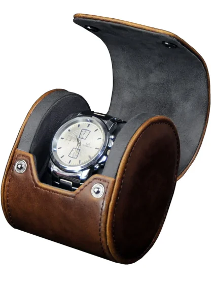 ETUI PODRÓŻNE NA 1 ZEGAREK ROTHENSCHILD RS-3621-1DBR BRĄZOWE - obrazek 4