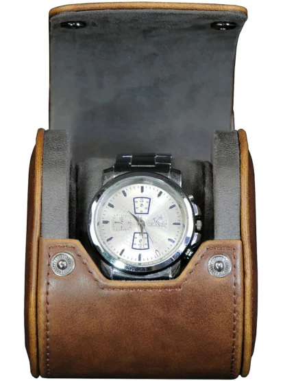 ETUI PODRÓŻNE NA 1 ZEGAREK ROTHENSCHILD RS-3621-1DBR BRĄZOWE - obrazek 3