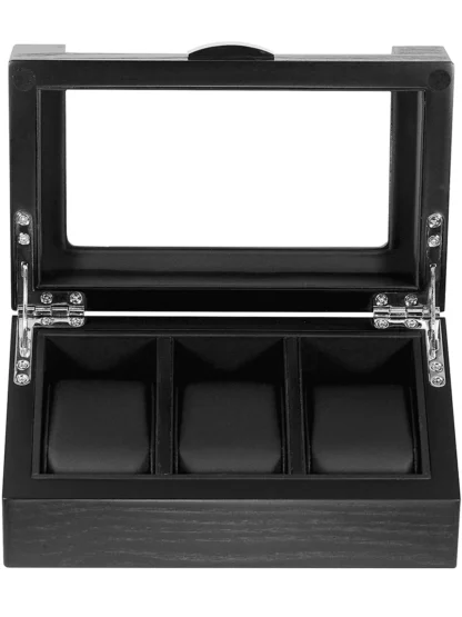 PUDEŁKO NA 3 ZEGARKI ROTHENSCHILD RS-2375-3-OAK CZARNE - obrazek 2
